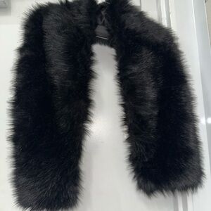 Elegant Black Faux Fur Stole